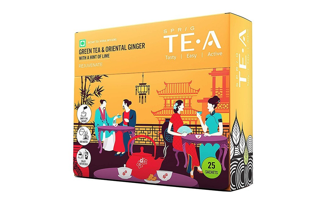Sprig Green Tea & Oriental Ginger With A Hint Of Lime   Box  25 pcs